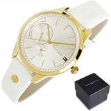 Tommy Hilfiger Brooklyn Quartz White Dial White Leather Strap Watch for Women - 1782018