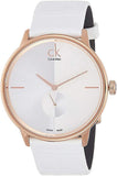 Calvin Klein Accent White Dial White Leather Strap Watch for Men - K2Y2X6KW