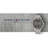 Tommy Hilfiger Evan Grey Dial Silver Mesh Bracelet Watch for Men - 1710396