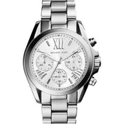 Michael Kors Bradshaw Chronograph Silver Dial Silver Steel Strap Watch for Men - MK5535