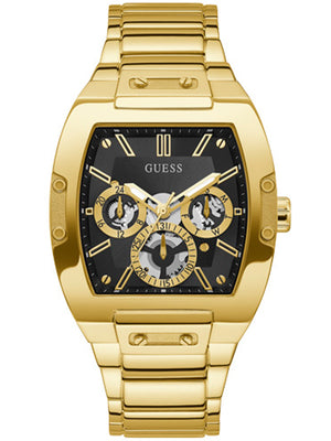 Guess Phoenix Multi Function Black Dial Gold Steel Strap Watch for Men - GW0456G1