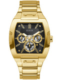 Guess Phoenix Multi Function Black Dial Gold Steel Strap Watch for Men - GW0456G1