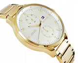 Tommy Hilfiger Chase Quartz White Dial Gold Steel Strap Watch for Men - 1791576