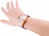 Guess Starlight Diamonds White Dial Purple Rubber Strap Watch for Women - W0846L6