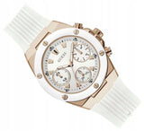 Guess Athena White Dial White Rubber Strap Watch For Women - GW0030L3