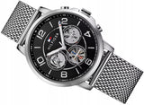 Tommy Hilfiger Quartz Chronograph Black Dial Silver Mesh Bracelet Watch for Men - 1791292