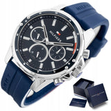 Tommy Hilfiger Mason Blue Dial Blue Rubber Strap Watch for Men - 1791791