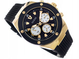 Guess Poseidon Chronograph Black Dial Black Rubber Strap Watch for Men - GW0057G1