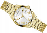 Guess Luna White Dial Gold Steel Strap Watch for Women - GW0308L2
