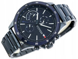 Tommy Hilfiger Bank Quartz Blue Dial Blue Steel Strap Watch for Men - 1791720