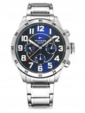 Tommy Hilfiger Trent Quartz Blue Dial Silver Steel Strap Watch for Men - 1791053