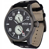 Hugo Boss Aeroliner Maxx Quartz Black Dial Black Nylon Strap Watch For Men - HB1513086