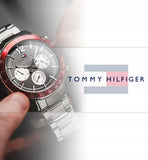 Tommy Hilfiger Luke Chronograph Quartz Black Dial Silver Steel Strap Watch for Men - 1791122