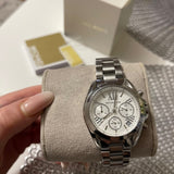 Michael Kors Bradshaw  Chronograph Silver Dial Silver Steel Strap Watch for Women - MK6174