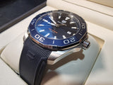 Tag Heuer Aquaracer Quartz Blue Dial Blue Rubber Strap Watch for Men - WAY101C.FT6153