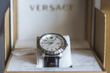 Versace Univers White Dial Brown Leather Strap Watch for Men - VEBK00118