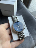 Calvin Klein High Noon Chronograph Blue Dial Silver Mesh Bracelet Watch for Men - K8M2712N