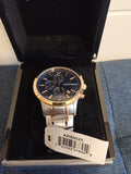 Emporio Armani Renato Chronograph Blue Dial Two Tone Steel Strap Watch For Men - AR80025