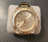 Guess Zeus Diamonds Gold Dial Gold Steel Strap Watch for Men - GW0209G2