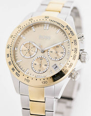 Hugo Boss Novia Chronograph Gold Dial Two Tone Steel Strap Watch for Women - 1502618