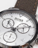 Hugo Boss Spirit White Dial Brown Nylon Strap Watch for Men - 1513690