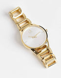 Calvin Klein Stately White Dial Gold Steel Strap Watch for Women - K3G2352W