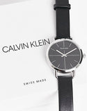 Calvin Klein Even Black Dial Black Leather Strap Watch for Women  - K7B231CZ