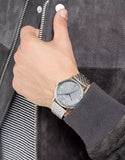 Emporio Armani Kappa Quartz Grey Dial Silver Mesh Bracelet Watch For Men - AR11068