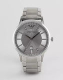 Emporio Armani Classic Quartz Silver Dial Silver Steel Strap Watch For Men - AR2478