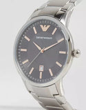 Emporio Armani Renato Quartz Grey Dial Silver Steel Strap Watch For Men - AR2514