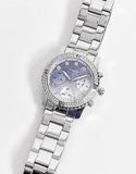 Guess Confetti Diamonds Blue Dial Silver Steel Strap Watch for Women - W0774L6