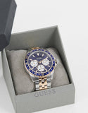 Guess Odyssey Blue Dial Two Tone Steel Strap Watch For Men - W1107G3