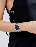 Michael Kors Lauryn Blue Dial Silver Steel Strap Watch for Women - MK3720