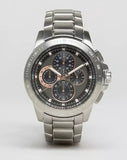 Michael Kors Ryker Chronograph Black Dial Silver Steel Strap Watch For Men - MK8528