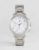 Tommy Hilfiger Claudia Silver Dial Silver Steel Strap Watch for Women - 1781741