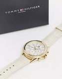 Tommy Hilfiger Ari Diamonds White Dial Cream Leather Strap Watch for Women - 1781982