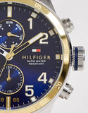 Tommy Hilfiger Sport Multifunction Blue Dial Brown Leather Strap Watch for Men - 1791137