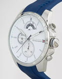 Tommy Hilfiger Decker Quartz White Dial Blue Rubber Strap Watch for Men - 1791349