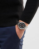 Tommy Hilfiger Jake Chronograph Black Dial Silver Steel Strap Watch for Men - 1791234