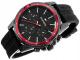 Tommy Hilfiger Mason Black Dial Black Rubber Strap Watch for Men - 1791793