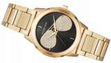 Michael Kors Hartman Analog Quartz Black Dial Gold Steel Strap Watch For Women - MK3647