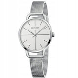 Calvin Klein Even White Dial Silver Mesh Bracelet Watch for Women - K7B23126