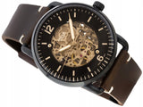 Fossil Commuter Automatic Black Dial Brown Leather Strap Watch for Men - ME3158