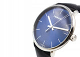 Calvin Klein High Noon Quartz Blue Dial Black Leather Strap Watch for Men - K8M211CN