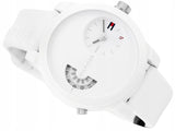 Tommy Hilfiger Denim White Dial White Rubber Strap Watch for Men - 1791558