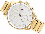 Tommy Hilfiger Chase Quartz White Dial Gold Steel Strap Watch for Men - 1791576