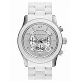 Michael Kors Oversize White Dial White Steel Strap Watch for Men - MK8108