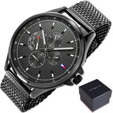 Tommy Hilfiger Shawn Chronograph Quartz Grey Dial Grey Mesh Bracelet Watch for Men - 1791613