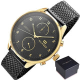 Tommy Hilfiger Chase Quartz Black Dial Black Mesh Bracelet Watch for Men - 1791580