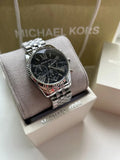 Michael Kors Runway Chronograph Black Dial Silver Steel Strap Watch For Women - MK5708